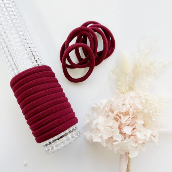 HomeDiscount-MANGO JELLY Metal Free Hair ties (4.5cm) - School Colour Maroon 10P - Three Pack