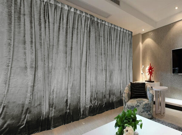 HomeDiscount-Large Thick Velvet Curtains Warp Knitted Velvet 540x270cm+Hooks Pinch Pleat Grey