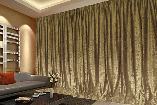 HomeDiscount-Large Thick Velvet Curtain Stunning Flocking 560x230cm+30Hooks Gold