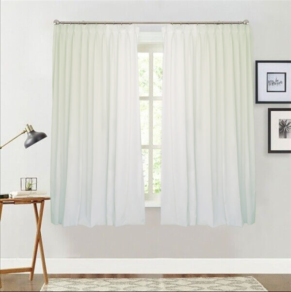 HomeDiscount-Milk White Curtain 130x160cm PINCH PLEAT High Level Fabric 1 Panel for wall