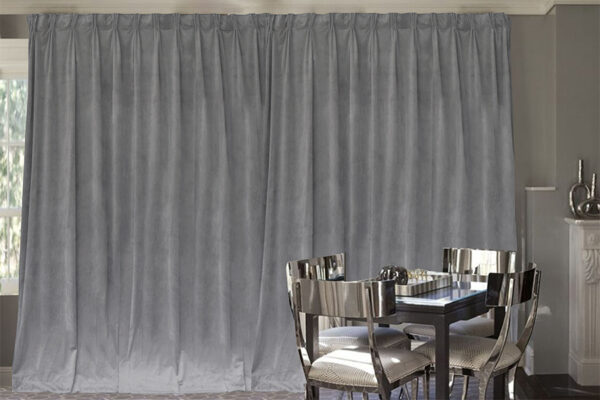 HomeDiscount-Large Thick Velvet Blockout Curtains 550x 230cm PINCH PLEAT 2 panel+Hooks Grey