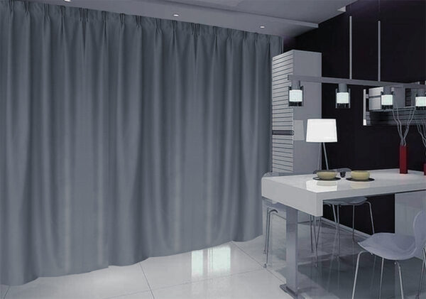 HomeDiscount-Long Blockout Curtains 590x273cm PINCH PLEAT+ Hooks High Level Fabric Grey Blue