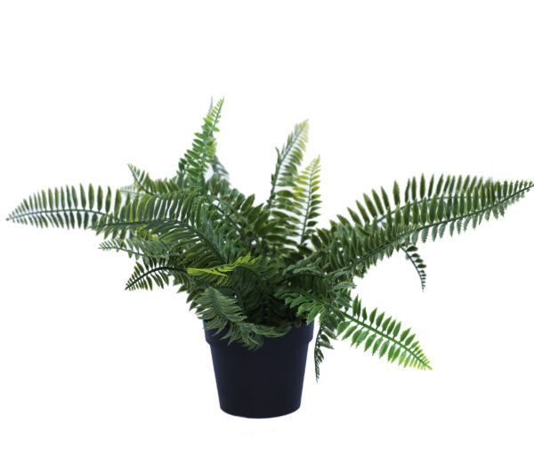 HomeDiscount-Small Potted Artificial Dark Green Fern Plant UV Resistant 20cm