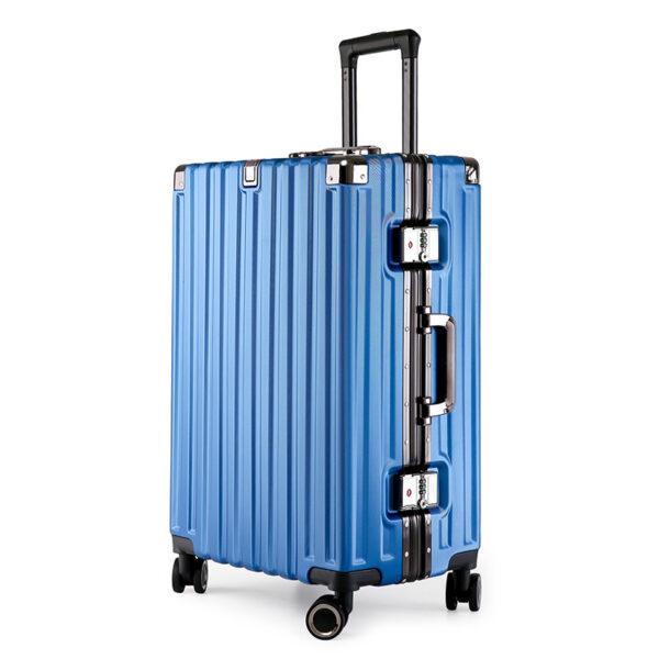 HomeDiscount-Aluminum Alloy Hard-Shell Suitcase with TSA Lock -22" Spinner Luggage in Blue