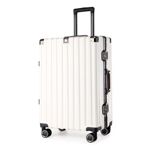 HomeDiscount-Aluminum Alloy Hard-Shell Suitcase with TSA Lock -22" Spinner Luggage in White