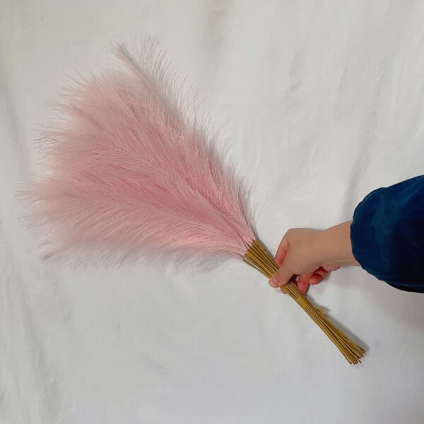 HomeDiscount-20 sticks Natural Pink Pampas Grass Bouquet-21.65" Fluffy Dried Pampas for Home