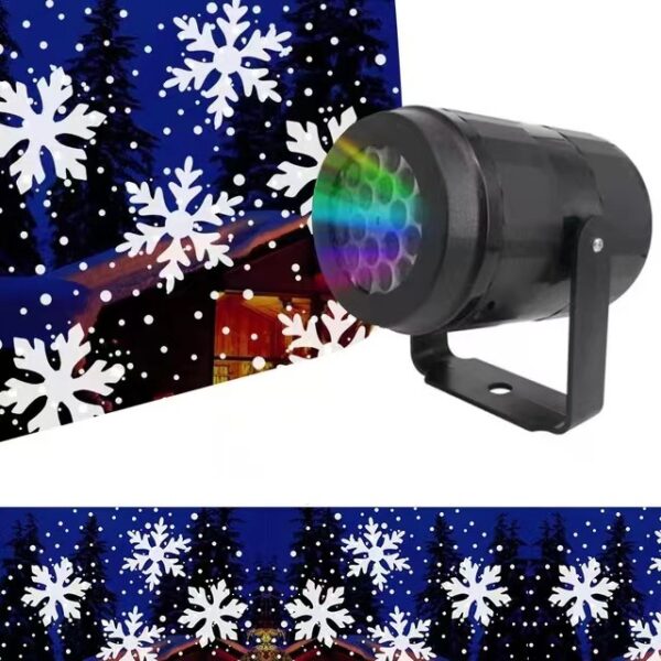 HomeDiscount-LED Snowflake Projector Light - 7-Color Rotating Christmas & Holiday Decoration