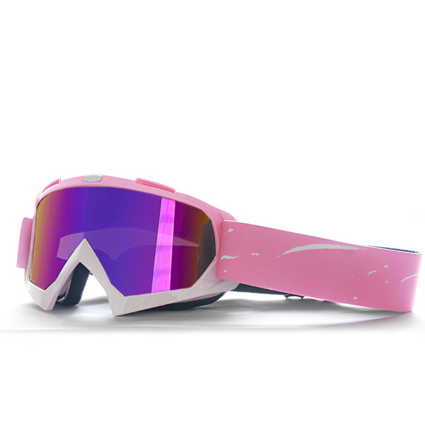 HomeDiscount-Progressive Pink + Colorful Lenses Outdoor Protective Motorcycle Goggles - Windp