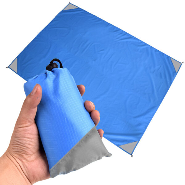 HomeDiscount-Blue And Grey Portable Waterproof Camping Mat - Foldable Picnic and Beach Blanke