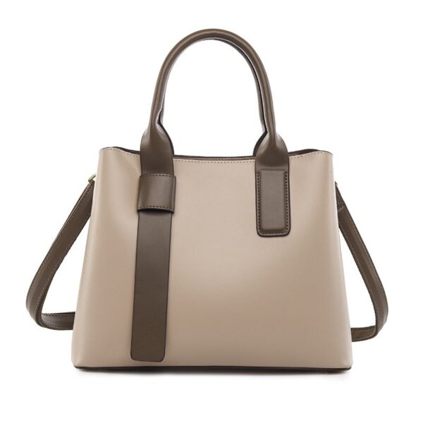 HomeDiscount-Light Brown And Brown Retro Fashion Handbag - Elegant Tote with Large Capacity f