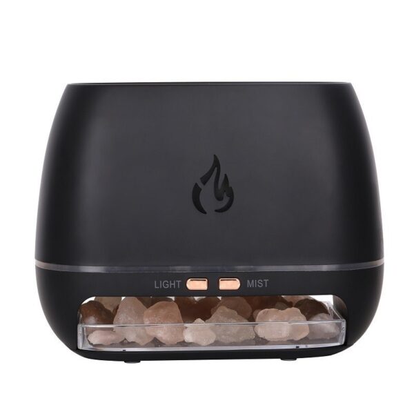 HomeDiscount-Black LED Flame Aromatherapy Diffuser with Humidifier - Ambient Light Essential