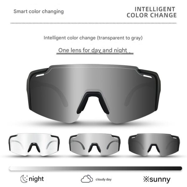 HomeDiscount-Transparent Color Change Lens Lightweight UV400 Photochromic Cycling Glasses  An