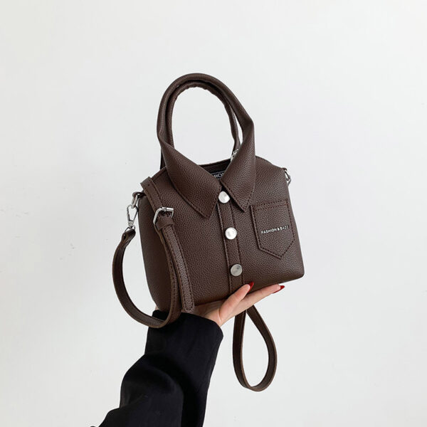 HomeDiscount-Brown Trendy Shirt-Inspired PU Shoulder Bag