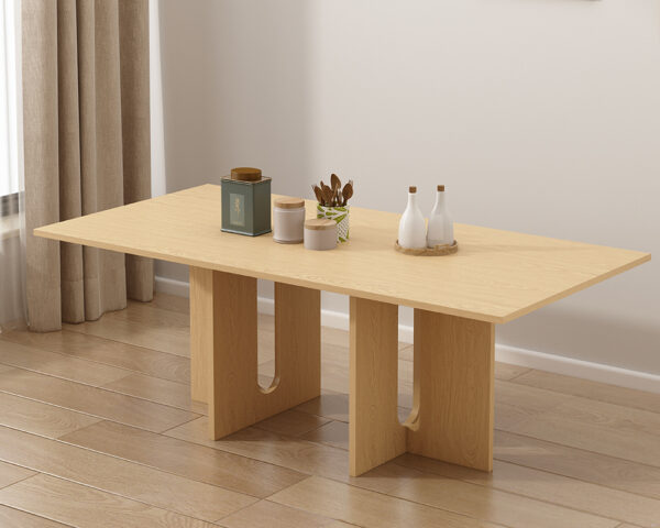 HomeDiscount-Oak Melamine Dining Table 6 Seater