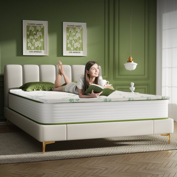 HomeDiscount-4cm Memory Foam Mattress Topper with Bamboo Cover - Queen