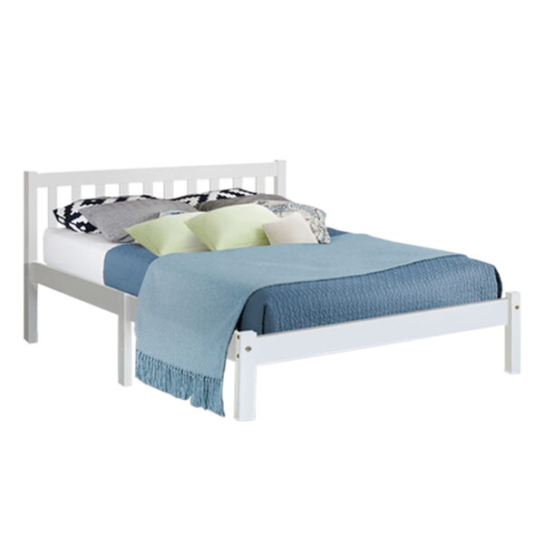 HomeDiscount-Bed Frame Double Size Wooden White SOFIE