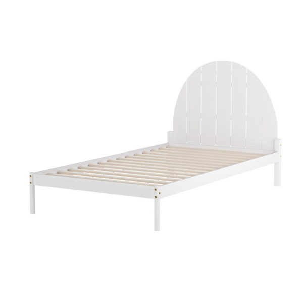 HomeDiscount-Bed Frame King Single Size Wooden White DALY