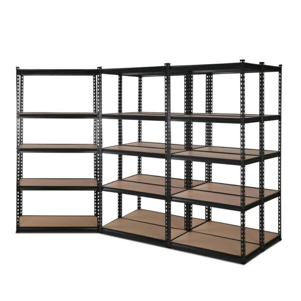 HomeDiscount-5x1.8M Garage Shelving Warehouse Rack Pallet Racking Storage Shelve Black