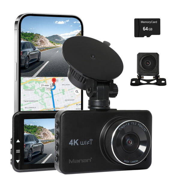 HomeDiscount-4K Car Dash Camera Front and Rear Dual Wifi GPS