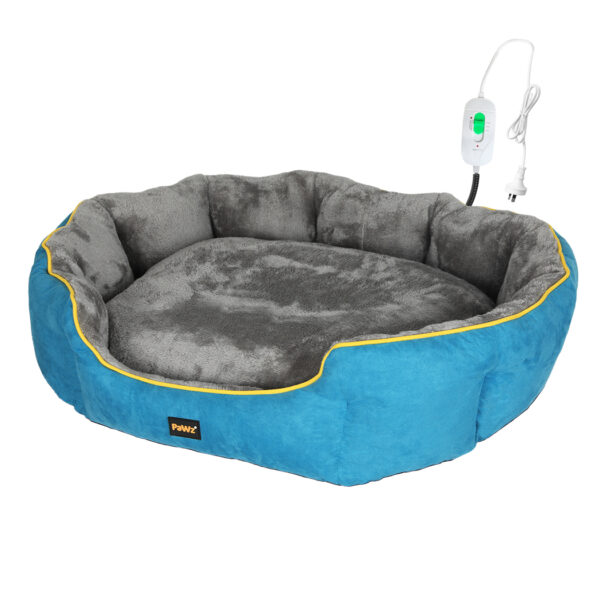 HomeDiscount-Electric Pet Heater Bed Heated M Blue Medium