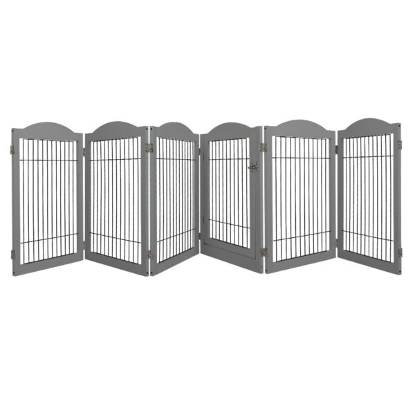 HomeDiscount-6 Panels Pet Dog Playpen Puppy Grey