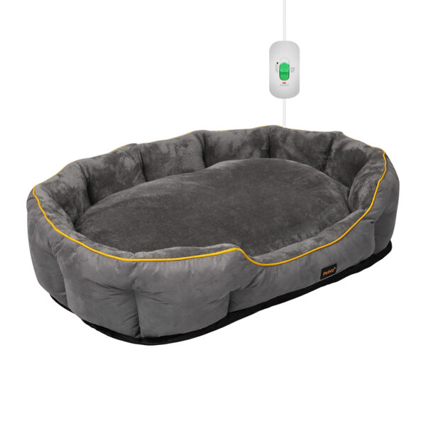 HomeDiscount-Electric Pet Heater Bed Heated XL Grey X-Large