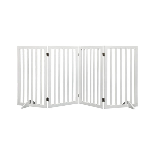 HomeDiscount-Wooden Pet Gate Dog Fence Safety White 800x 3MM