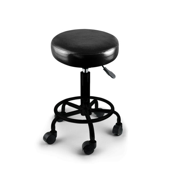 HomeDiscount-Salon Stool Swivel Bar Stools Black with Black Stand