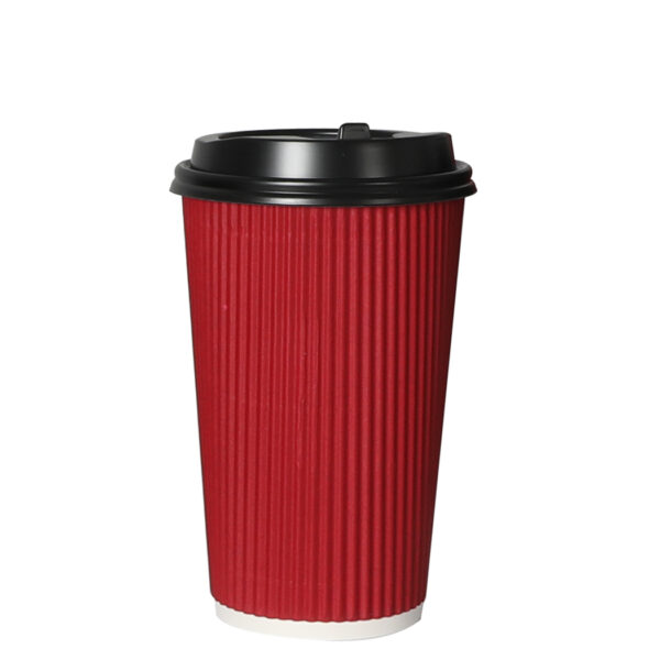 HomeDiscount-100 Pcs 16oz Disposable Takeaway Coffee Red