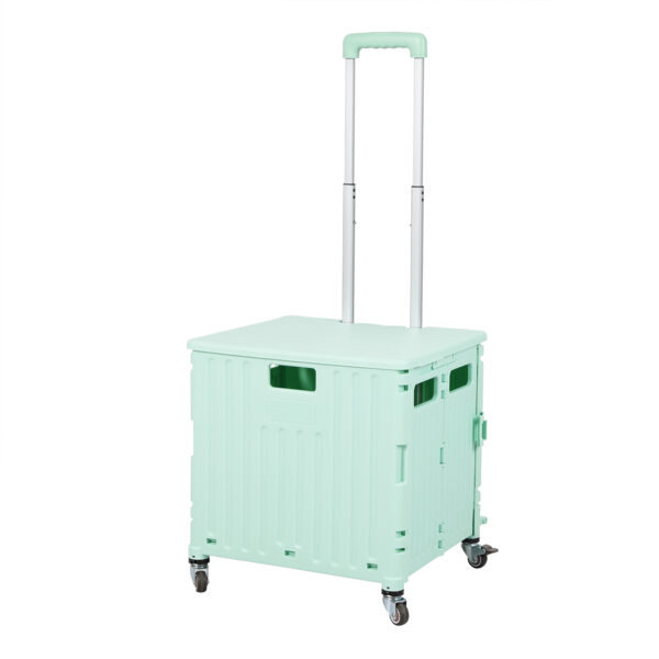 HomeDiscount-Folding Shopping Trolley Cart Portable Green