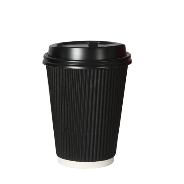 HomeDiscount-200 Pcs 16oz Disposable Takeaway Coffee Black