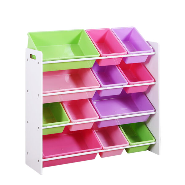 HomeDiscount-12Bins Kids Toy Box Bookshelf