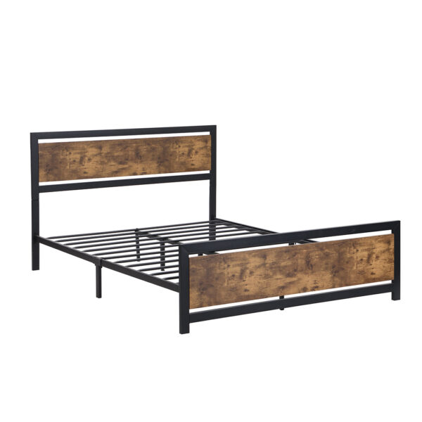 HomeDiscount-Metal Bed Frame Mattress Base Queen