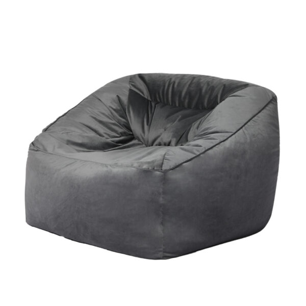 HomeDiscount-Bean Bag Chair Cover Soft Velvet Dark grey