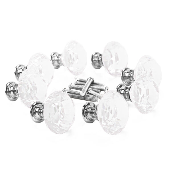 HomeDiscount-10 Pcs 30mm Clear Diamond Shape Glass Transparent