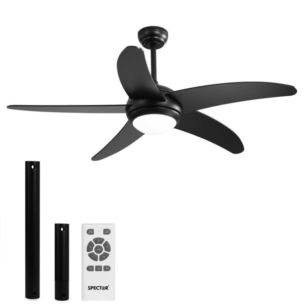 HomeDiscount-52'' Ceiling Fan LED Light DC Black