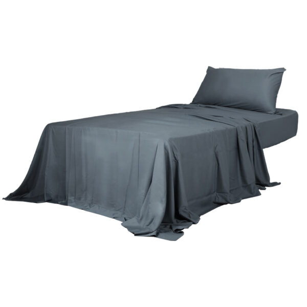 HomeDiscount-3pcs Sinigle Size 100% Bamboo Bed Sheet Set in Charcoal Colour Single