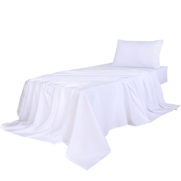 HomeDiscount-3pcs Sinigle Size 100% Bamboo Bed Sheet Set in White Colour Single