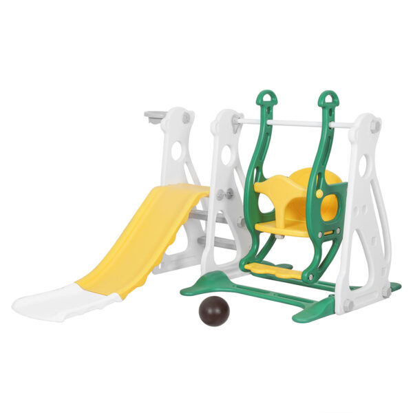 HomeDiscount-Kids Slide Swing Basketball Ring Green