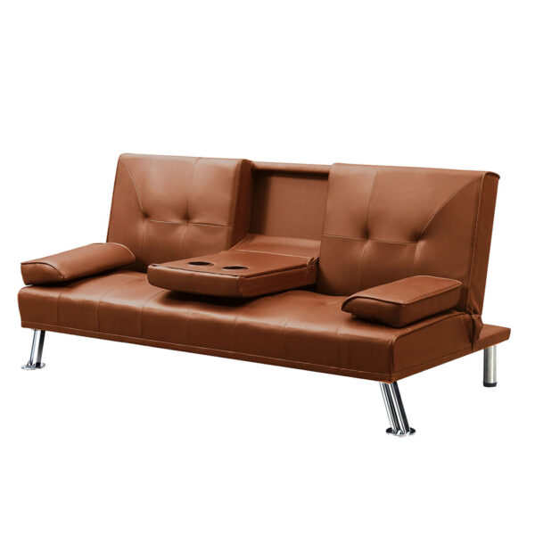 HomeDiscount-Sofa Bed Adjustable Recliner Brown