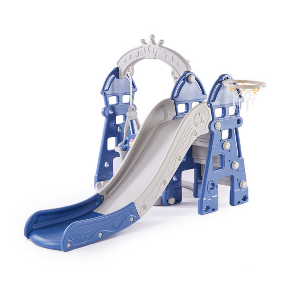 HomeDiscount-Kids Slide Swing Basketball Ring Blue