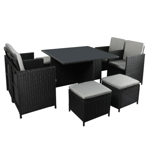 HomeDiscount-9PCS Outdoor Table Chair Set