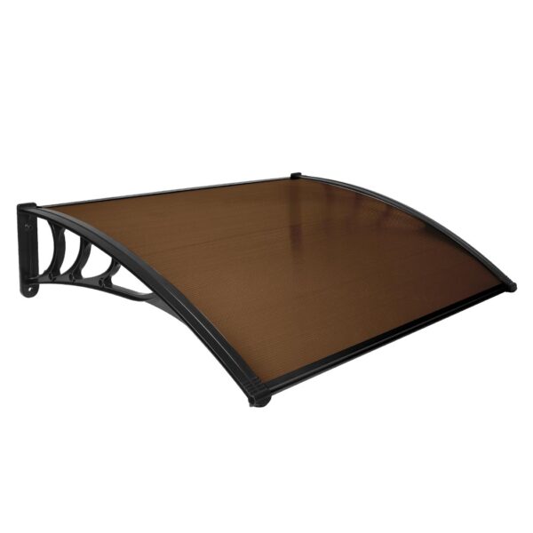 HomeDiscount-Window Door Awning Outdoor 1M X 1.2M Brown 1x1.2M