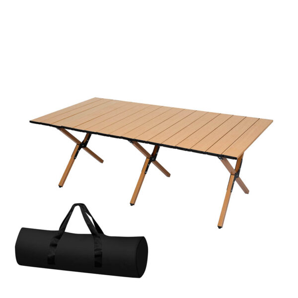 HomeDiscount-Folding Camping Table Foldable Oak