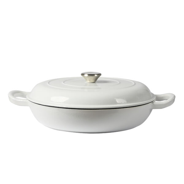 HomeDiscount-3.5L Enamel Dutch Oven Pan in White Colour