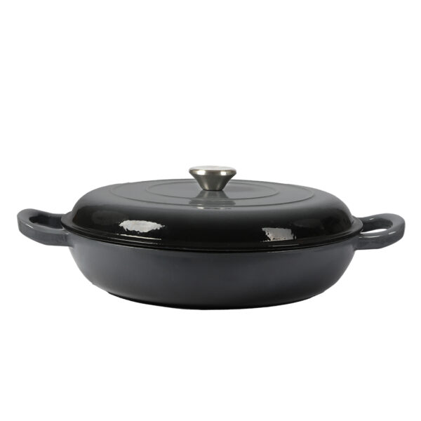 HomeDiscount-3.5L Enamel Dutch Oven Pan in Black Colour