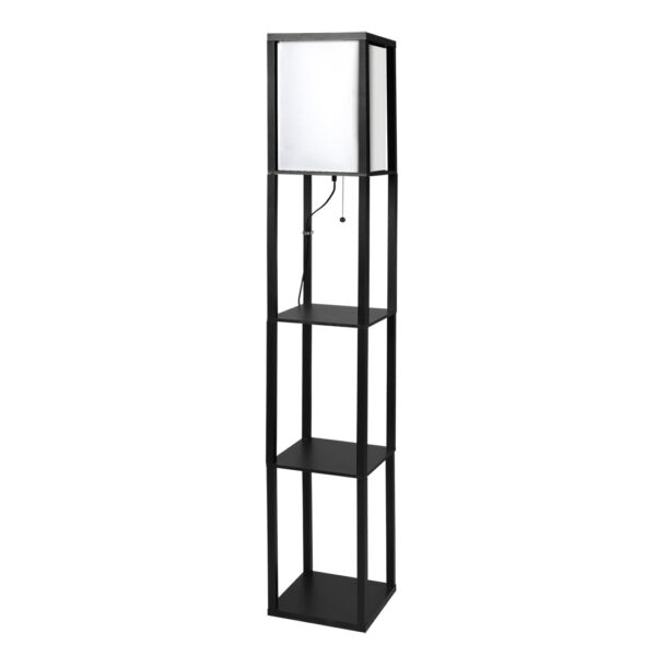 HomeDiscount-Floor Lamp Storage Shelf LED Black