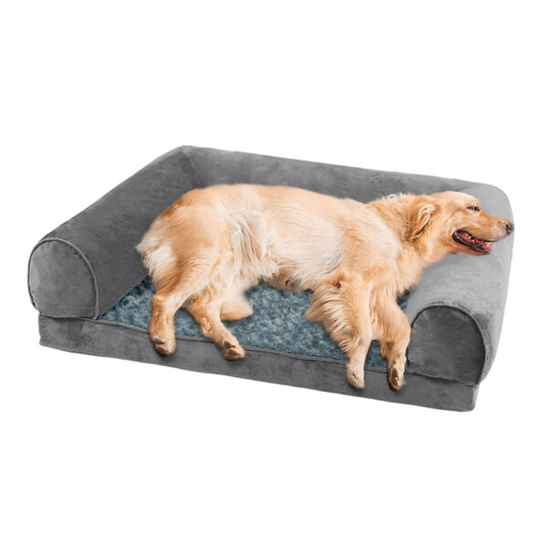 HomeDiscount-Pet Bed Sofa Dog Bedding Soft Warm L Cover Grey Cover Large