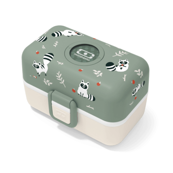 HomeDiscount-Monbento Tresor Graphic Kids's Bento Box- Green Raccoon Green Raccoon